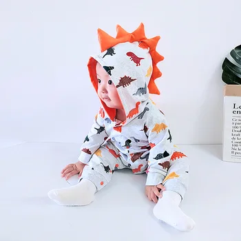 Novorojenček Dojenček Boys Oblačila Jeseni Baby Fantje, Oblačila Trenirko dinozaver modeliranje Risanka Otroške igralne obleke Baby Dekleta Jumpsuit