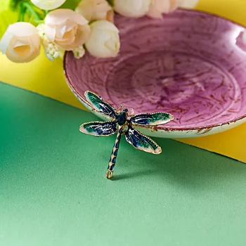 Vintage Kristalno Dragonfly Broške za Ženske, Visoko Kakovostni Čar Insektov Broška Zatiči Plašč Pribor Živali Nakit Darila