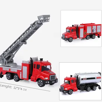 1PCS Mini Igrača Modelu Vozila Zlitine Diecast nizke Gradnje Požar Tovornjak Prevoz z Rešilnim Avtomobilom Izobraževalne Otroke Darila
