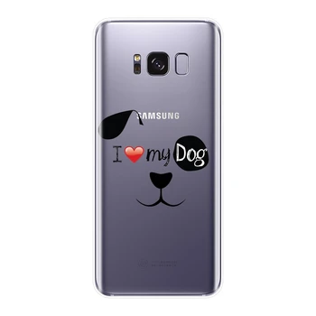Mehko Telefon Primeru Silikona Za Samsung Galaxy Note 9 8 5 4 Srcu Pes, Kuža, Zadnji Pokrovček Za Samsung Galaxy S5 S6 S7 Rob S8 S9 Plus