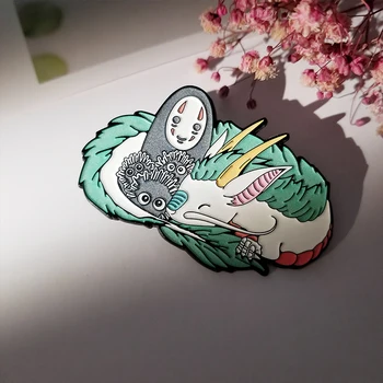 Ni Obraz Človeka, White Dragon Emajl Pin Risanka Živali Broška Anime Fan Zbirka Fluorescence Značko Nove Debelo Nakit Darila
