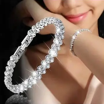Kristalno Nosorogovo Diamantno Zapestnico Nakit Darilo Roman Romantično Ročno Elastična Nekaj Zapestnice Ljubimec Darilo