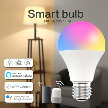 15W Smart WiFi Žarnice E27 B22 Zatemniti LED Lučka za APLIKACIJE Smart Zbudi Ponoči Luči Združljiva Z Amazon Alexa googlova Domača stran