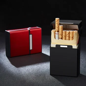 20 Kos Kovine Cigaret Polje Samodejno Cigaret Primeru Cigaret Zmogljivosti Vžigalnik Na Plin Lažji Turbo Za Moške Kajenje Lepo Darilo