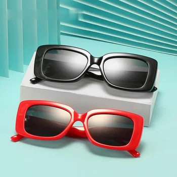 Vintage Kvadratnih sončna Očala Ženske Črn Pravokotnik, sončna Očala za Moške Klasičnih Očal UV400 Koreja Slog