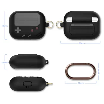 3D-Modni Retro Igre Slušalke Primeru Za AirPods Pro 1 2 Primera za Airpods Pro 1 2 Luštna Igra fant Silikonski Slušalke Kritje Keychain