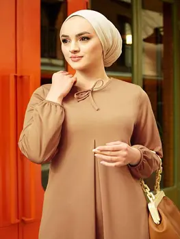2021 Muslimanskih Oblačil Abaya Tam Kaftan Islamska Oblačila Haljo Šivanje Podrobno Zapestja Gume Obleko Dubaj Turčija Halal Trdne Barve
