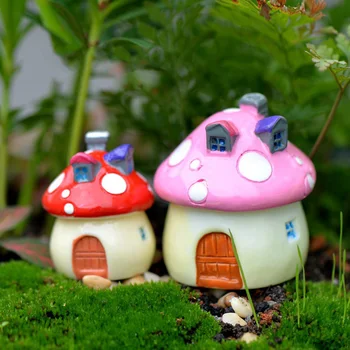 Mushroom House Figur Mini Plovilo Rastlinskih Vrt Pot Okras Vrta, Doma Dodatki