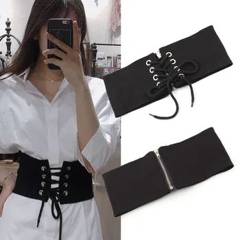 Širok ženski pas stretch elastična široko korzet pasu dekoracijo belo srajco pribor ceinture femme fajas QZ0023