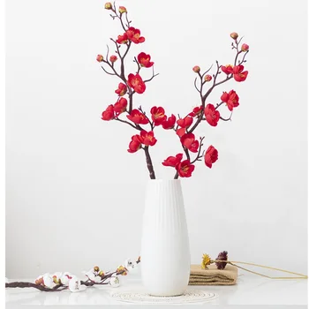 Imitacija Cvet Vazo Nastavite Plum Blossom Umetno Cvetje Z Vazo Cvet Chimonanthus Dnevna Soba Dekoracijo Doma Pribor