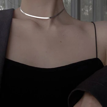 VINY Kača Kosti Pravi 925 Sterling Srebrna Ogrlica Za Ženske 2021 Trend Naszyjnik Bijoux Femme Choker Ogrlica Collares Bijoux