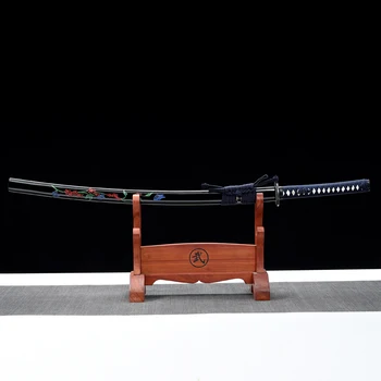 Katana Pravi Japonski Meč Ročno kovanje 1095 Jekla Samuraji Meč Polno Tang Modra rezilo je zelo ostro Doma dceor