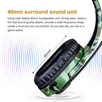 Gaming Slušalke Igralec Slušalke 5.0 Bluetooth Slušalke Brezžične Slušalke Z Mikrofonom za Zmanjšanje Hrupa Prenosni RAČUNALNIK Igra Slušalke