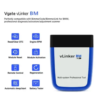ELM327/ELM329 Vgate Vlinker BM+OBD2 V2.2 Wifi/Bluetooth Dvojni Način 4.0 za Diagnostiko Avtomobilov Napake Detektor za Android/Apple