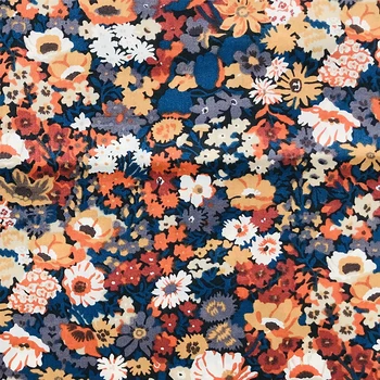 Cvetlični Črna 80-ih let, Kot so Svoboda Bombažne Tkanine Za Otroke Baby Šivanje Krpo Obleke Krilo DIY Ročno Oblikovalec Mozaik Meter 2021