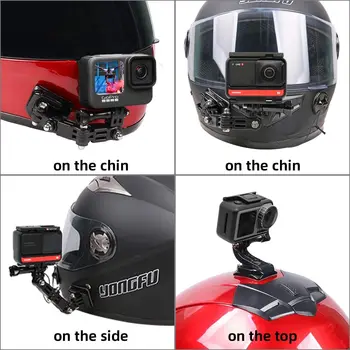 Motoristična Čelada Gori Ukrivljen Lepilo Roko za Yi 4K GoPro Max Junak 9 8 7 6 5 SJCAM Insta360 Enega R H9 delovanje Fotoaparata Dodatki