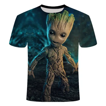 Poletje nova moška T-shirt 3D tiskanje superheroj Groot Filma Varuh Galaxy T-shirt Koren Vaza Prosti čas Anime Otroci T-shirt