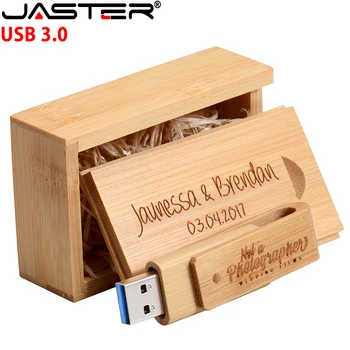JASTER USB 3.0 (Brez Logotipa) Lesena Škatla + Pendrive 4GB 8GB 16GB 32GB 64GB 128GB Darilo Bliskovni Pogon usb flash disk
