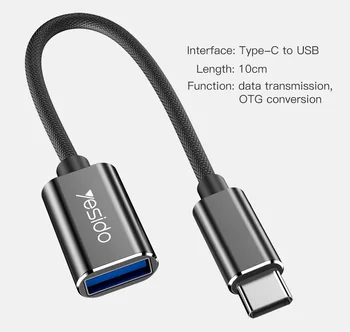 Yesido 2 v 1 Tip C USB na USB C OTG Kabel Adapter, Primerni Za HUAWEI VIVO NASPROTNEGA XIAOMI