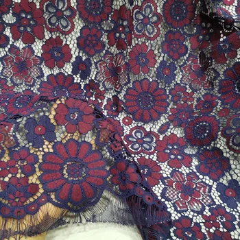 150 cm v Dveh barvnih barvno ujemanje Vezeni Cvetlični Trepalnic Čipke Trak za Oblačila Okraski in DIY Obrti Čipke Trimmin