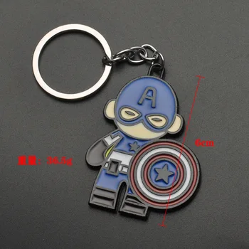 Marvel Legende Avengers q Različica Lep Captain America Ključnih Verige, Iron Man, Spiderman Keychain Kovinski Lutka Obesek obesek za ključe