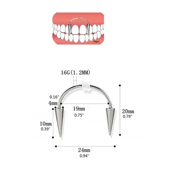 2Pcs 16g Spike Ustnice Hoop Obroči Vampirske Zobe Kirurškega Jekla z Dodatkom Telo Nakit