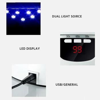 NOV Lak za Lase UV Lučka Za Manikuro 45W16 LED sončne Svetlobe Sušenja Vse Gel lak Sušenja UV Gel USB Smart Čas Manikura Orodja