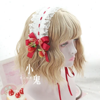 Japonski sweet Lolita lase band dekle KC jagode ostra lolita pribor za lase jagode vratu verige posnetek glavo ženske