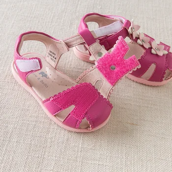 DB12910 Dave Bella poletje baby dekleta modni sandali novo rojenih dojenčkov čevlji, sandali cvetlični appliques čevlji