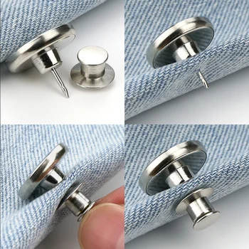 12PCS/Lot 17 mm Zamenjava Gumb Št Sew Instant Gumb za Srajce Jeans Naramnice Vrečke Snemljiv Hlače Obrti Dekoracijo