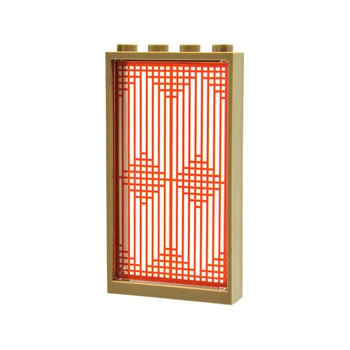 Po meri Kitajski Slog Element Rdeče Barve Natisnjene Okno Očala MOC Opeke gradniki Igrače Ustvarjalca Dekoracijo 1x4x6 Mestna Hiša