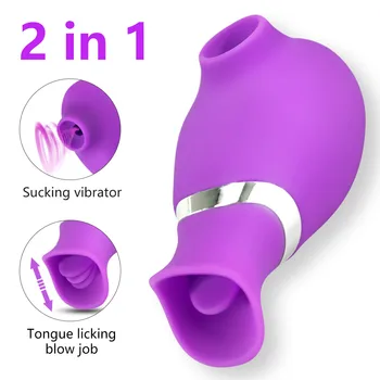Klitoris Bedak Nastavek Sesanju Vibrator lizanje G-Spot, Vibratorji za ženske Klitoris Stimulator Masturbator Womanizer Seks Igrače