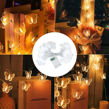 LED Niz Luči Ustvarjalne Baterija Upravlja Metulj Garland Vila Lučka za Božič, Notranja Zunanja Okraski Stranka