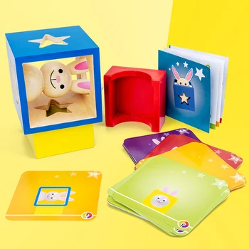 Lesene Magic Box Zajec Živali Geometrijski Gradniki Namizne Igre Otroci Igrače