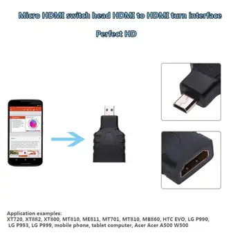 Micro HDMI je združljiv Ženski HDMI je združljiv Moški Adapter Priključek Pretvornik za Android TV, Telefon, Tablični računalnik