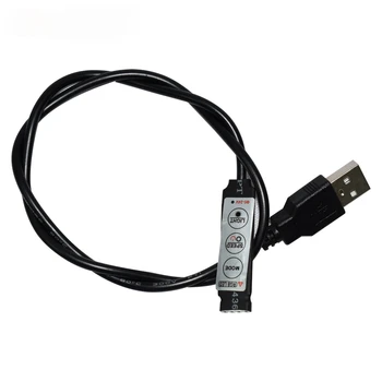 KeWL USB DC5-24V priključek kabel line Nadzor linije za RGB LED trak 3 tipke 4 zatiči Preklop linije