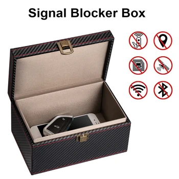 RFID Anti Krajo Avto Ključ Signal Blocker Box Mobilni Telefon Vstop brez ključa PU Usnje, usnjeni Zaščitni Torbica, Denarnica Varnosti Večfunkcijsko