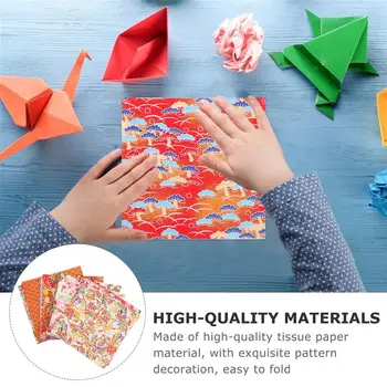 4 Sklope Japonski Origami Papir Sqaure Tiskanje Zgibanje Papirja za Umetnosti Obrti