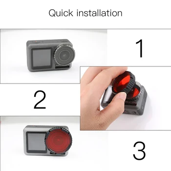 Za OSMO delovanje Fotoaparata Potapljanje Filter za Objektiv Rdeče Večnamenski Plastični Barvne Korekcije Visoko Zmogljivost Enostavna Namestitev