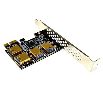 Vroče PCI-E Širitev Kartico PCI-E, da USB Kartice 1 do 4 dvižni vod Adapter svet s 4 USB 3.0 vmesnik Za Bitcoin Mining Rudar BTC