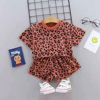 2020 Poletje Dojenčka igralne obleke Oblačila Baby Fantje Kratek rokav O Vratu Leopard Kratke Hlače Modna Oblačila Romper Otroške Kopalke
