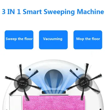 Robot Sesalnik Smart Wireless 3-V-1 Za Ponovno Polnjenje Tla, Pometanje Robot Suho Mokro Čiščenje Pralni Inteligentni Sesalnik