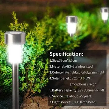 LED Sončni Vrt Svetlobo na Prostem Sončno energijo Svetilke Svetilka Nepremočljiva Krajine Razsvetljava Za Pot Teraso, Dvorišče Travnik Dekoracijo