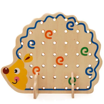 Children's Wooden Hedgehog Fruit Beaded Puzzle Hands-On Early Education Toys Gift Toys