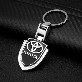 Avto Kovinski Keychain Usnje Key Ring 3D Logo Tipko Primeru Avto Styling Za Toyota Corolla Chr Auris Yaris Avto Dodatki Ključnih Verige