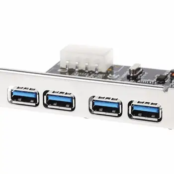 4 Port PCI-E, da USB 3.0 HUB PCI Express Širitev Sim Adapter 5 Gbps Hitrost za Namizni Računalnik