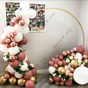 Retro Roza Balon Garland Zlato Ljubezen Folijo Pismo Kroglice Zlata Chrome Kovinski Balon Arch Komplet Baby Happy Birthday Dekoracijo