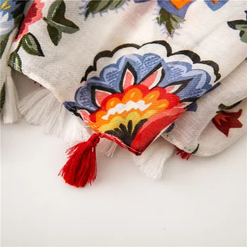 2021scarf ženske Modni Luksuzne blagovne Znamke Azteški Cvetlični Tassel Viskoze Šal Šal Visoke Kakovosti Zaviti Pashmina Ukradel Bufandas foulard