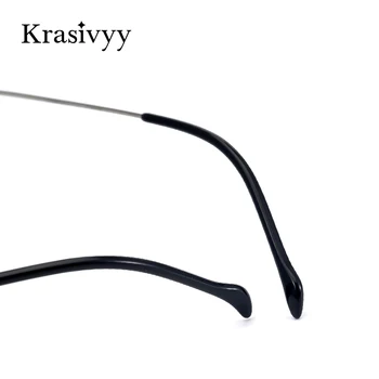Krasivyy Rimless Očala Ženske 2020 Novega Evropskega Modela Kratkovidnost Optična Očala za Moške Čistega Titana Recept Očala