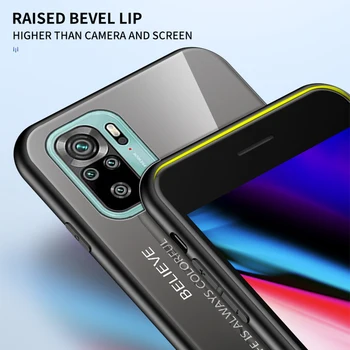 Gradient vitrina Za Xiaomi Redmi Opomba 10 Pro 10S Telefon Kritje Mehki Silikonski Okvir Trdega Stekla Nazaj Kritje Za Redmi Opomba 10S